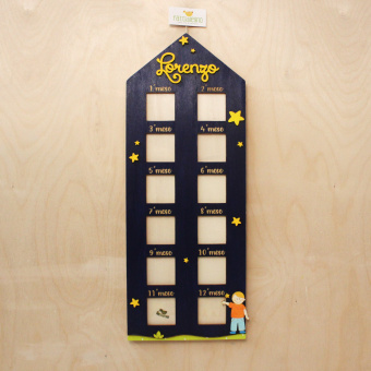 Cornice 12 mesi bimbo con stelline