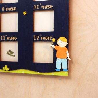 Cornice 12 mesi bimbo con stelline
