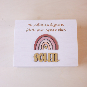 Cofanetto arcobaleno con incisione