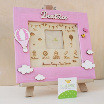 Quadretto nascita con riquadro per foto ed incisioni